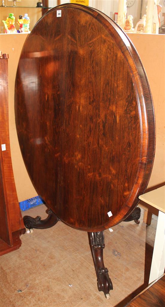 Victorian circular rosewood loo table(-)